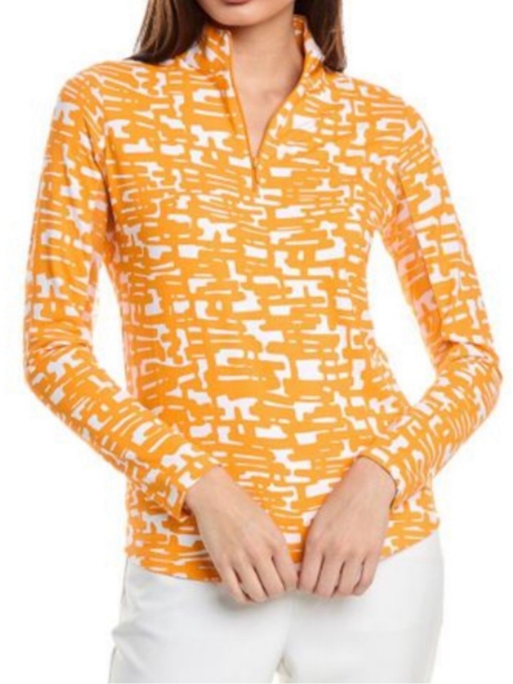 IBKUL Juno Long‎ Sleeve 1/4 Zip Mock Neck Golf Pullover Size Small Stretchy NWT